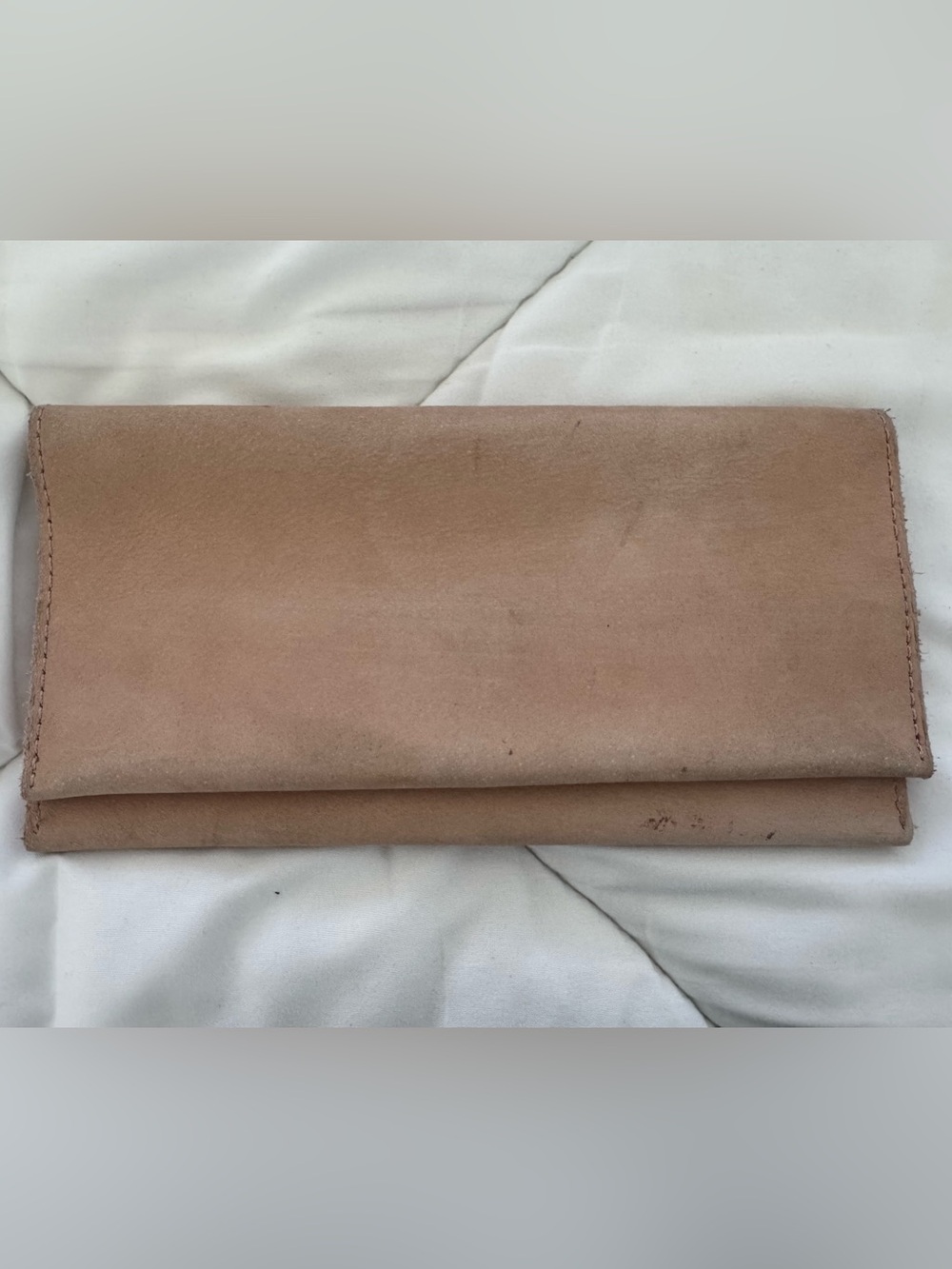Light rose wallet real leather
